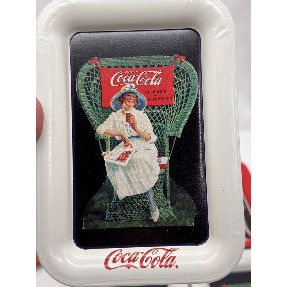COCA-COLA MINI Metal Trays Soda Pop Fountain Drink Advertising Lot of 6 - Picture 5 of 9